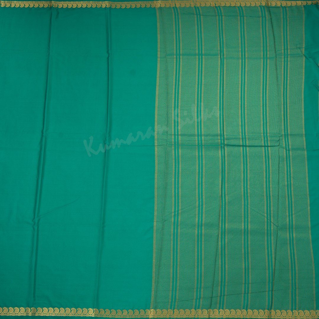 Semi Mysore Silk Jade Green Plain Saree