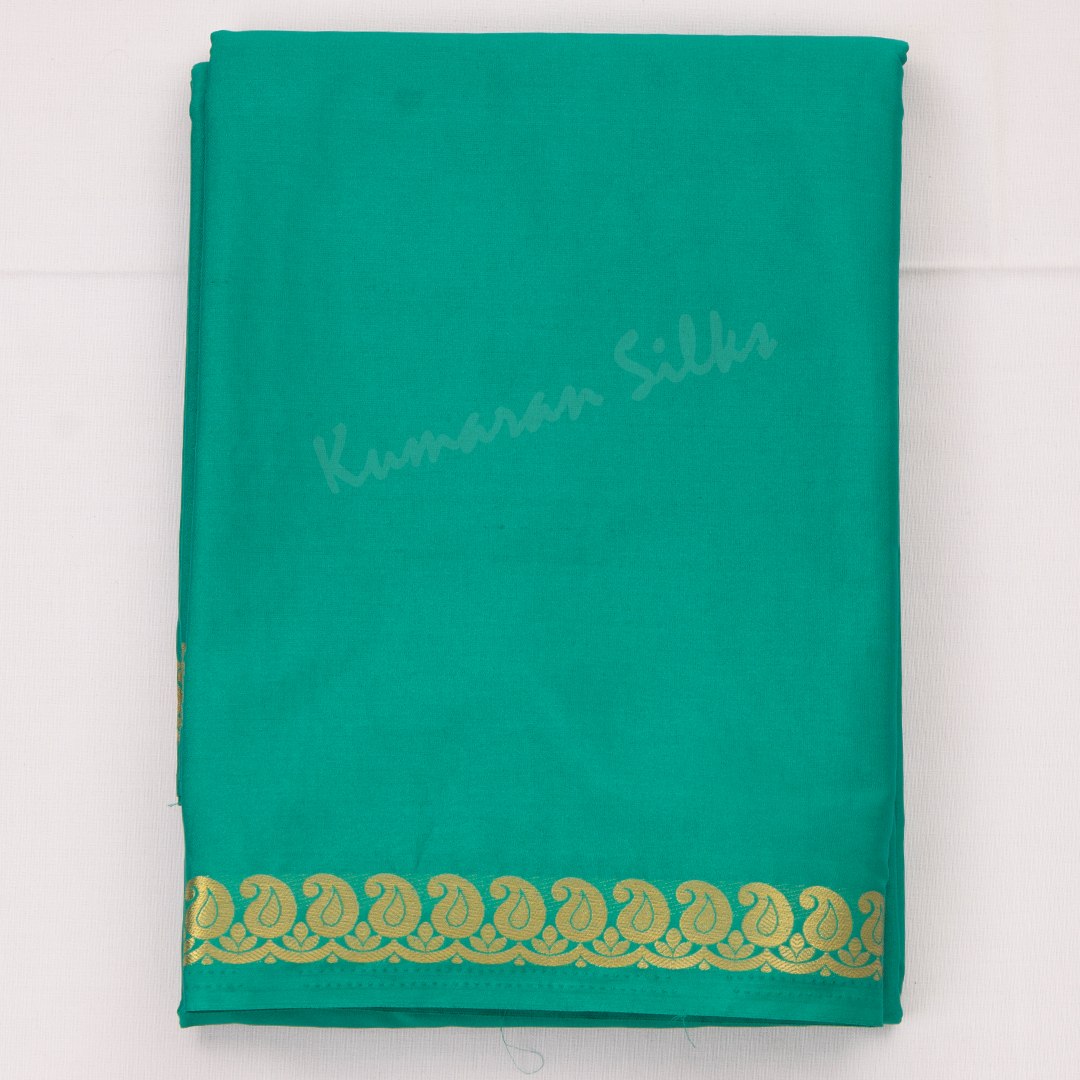 Semi Mysore Silk Jade Green Plain Saree