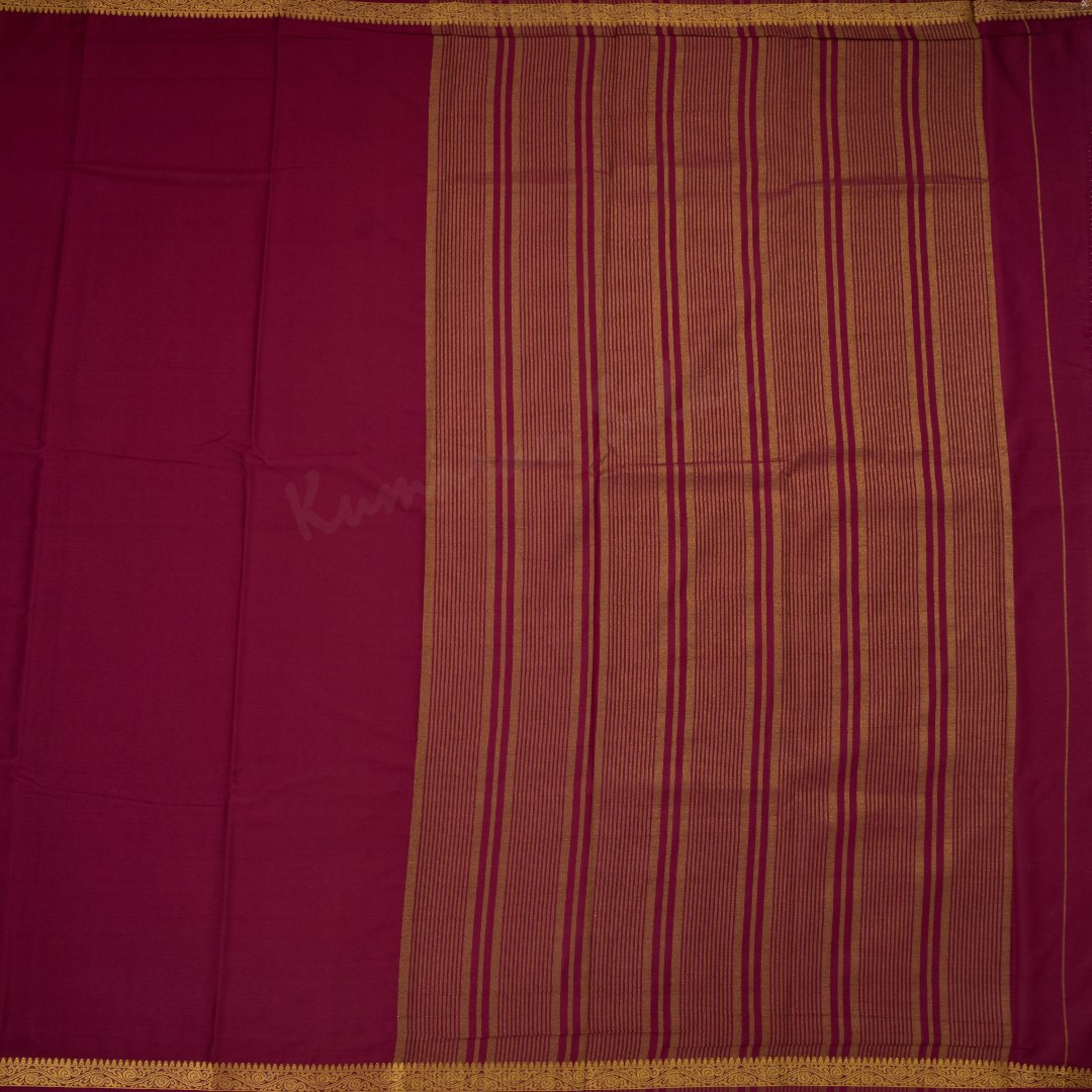 Semi Mysore Silk Wine Plain Saree