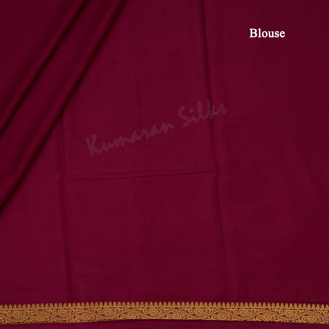 Semi Mysore Silk Wine Plain Saree