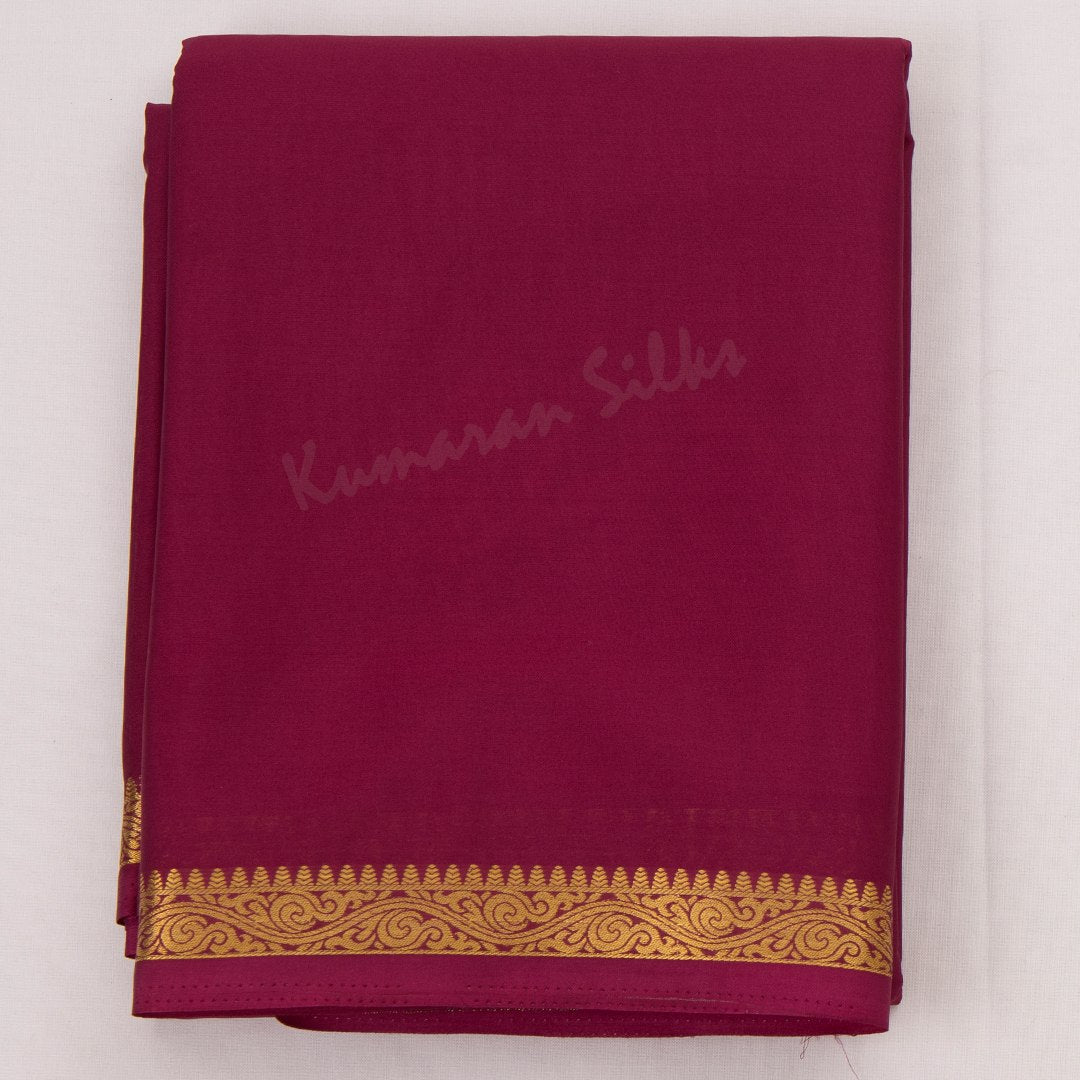 Semi Mysore Silk Wine Plain Saree