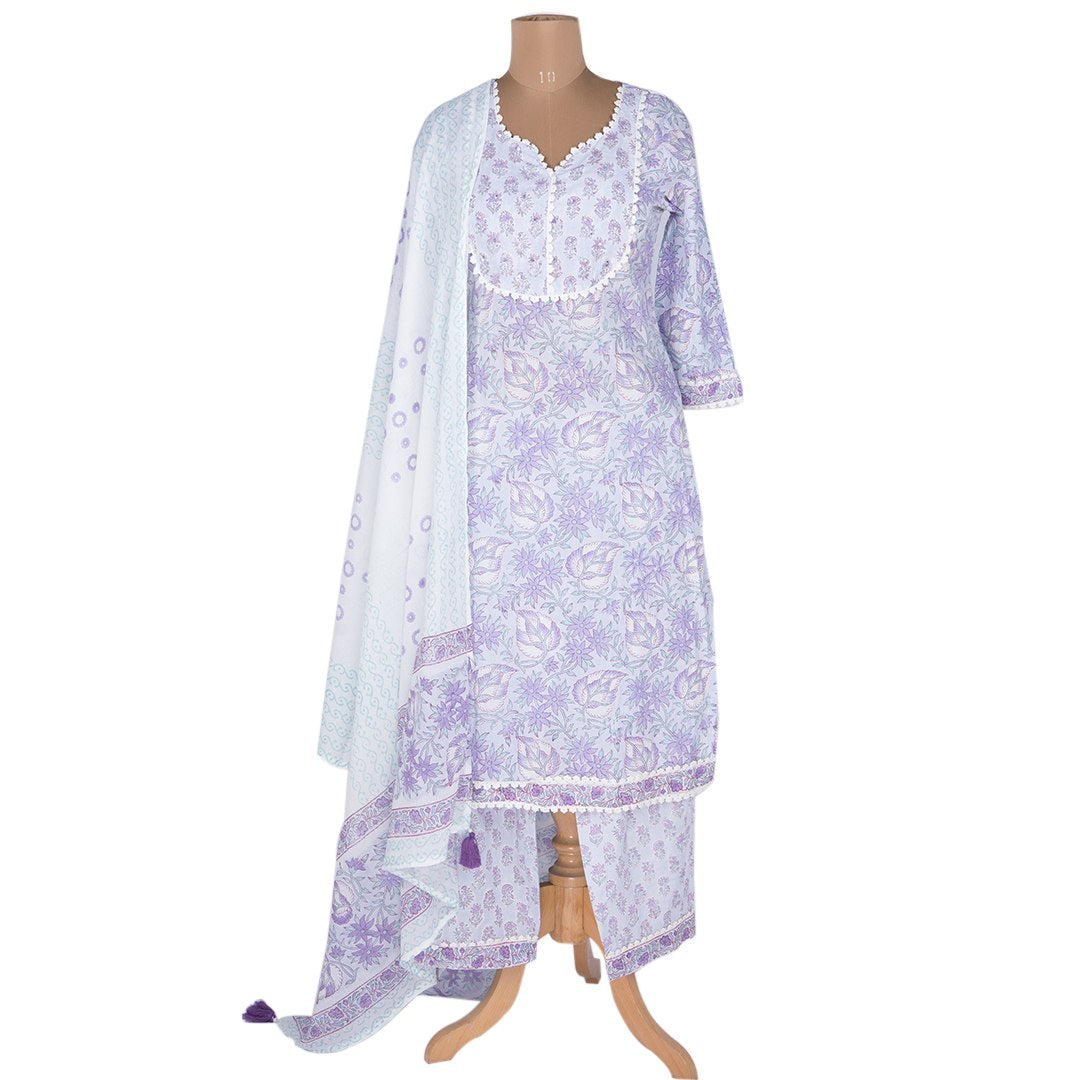 Light Blue Printed Readymade Salwar Suit