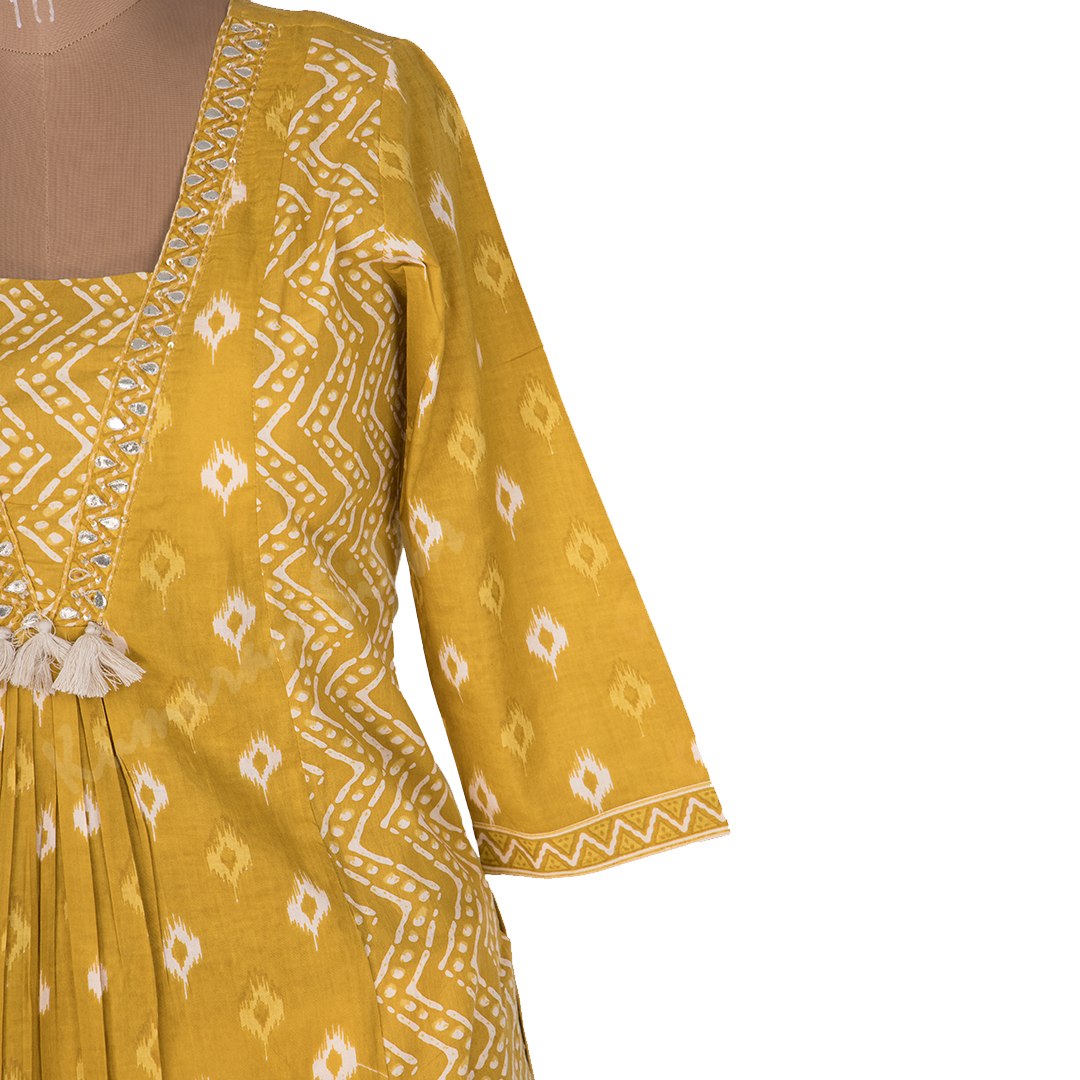 Mustard Printed Readymade Salwar Suit