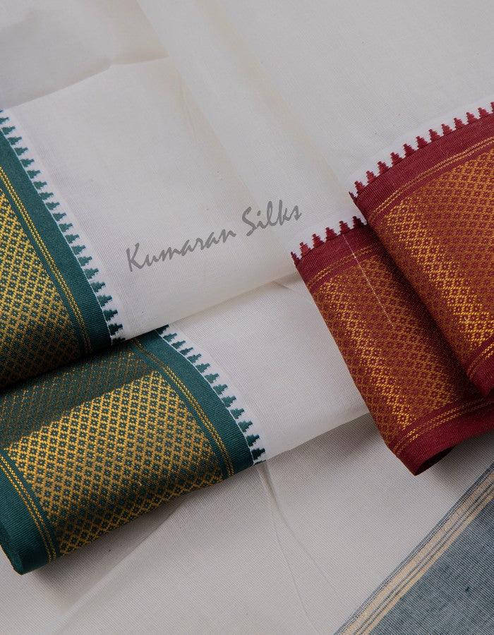 8 Muzham Unbleached Cotton Dhoti 02 - Kumaran Silks