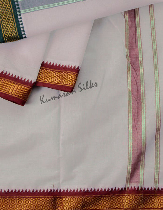 8 Muzham Unbleached Cotton Dhoti 03 Kumaran Silks