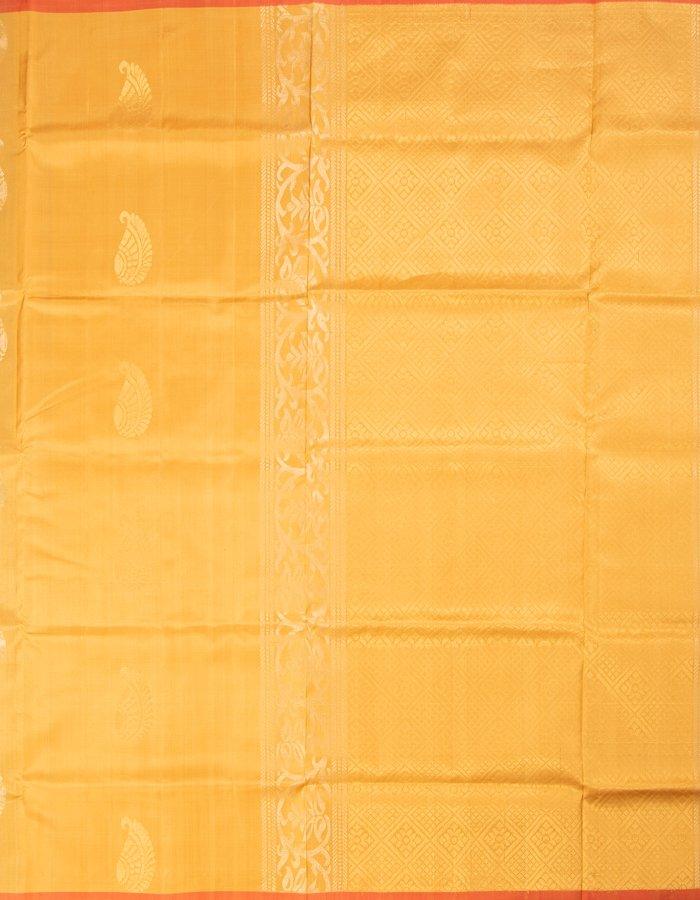 Beige Soft Silk Saree With Gold And Silver Stylish Mango Zari Buttis - Kumaran Silks