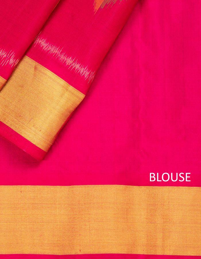 Blue Grey Shot Colour Saree With Pochampally Pallu - Kumaran Silks