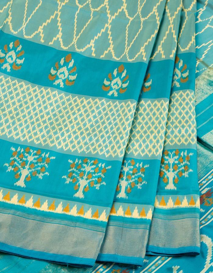 Blue Ikkat Saree - Kumaran Silks