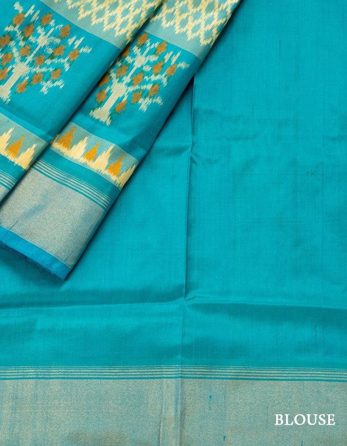 Blue Ikkat Saree - Kumaran Silks