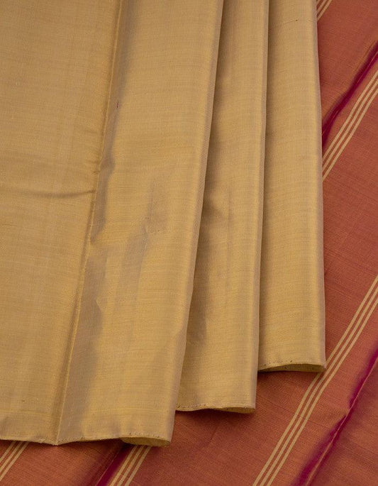 Cream Tissue Silk Saree With Contrast Pallu - Kumaran Silks