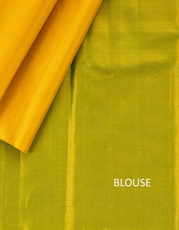 Golden Tissue Silk Saree With Contrast Pallu - Kumaran Silks