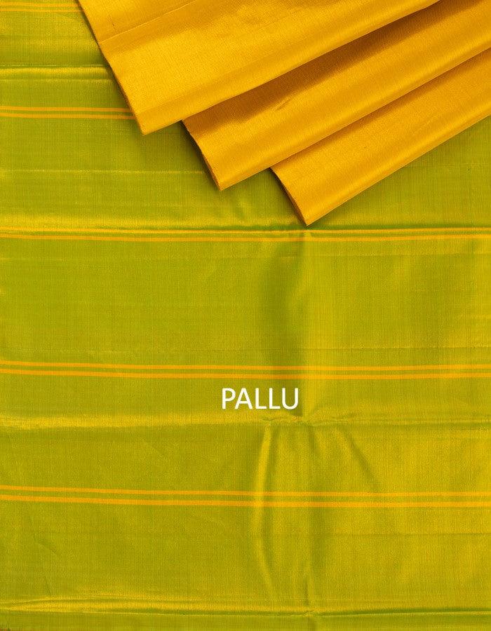 Golden Tissue Silk Saree With Contrast Pallu - Kumaran Silks