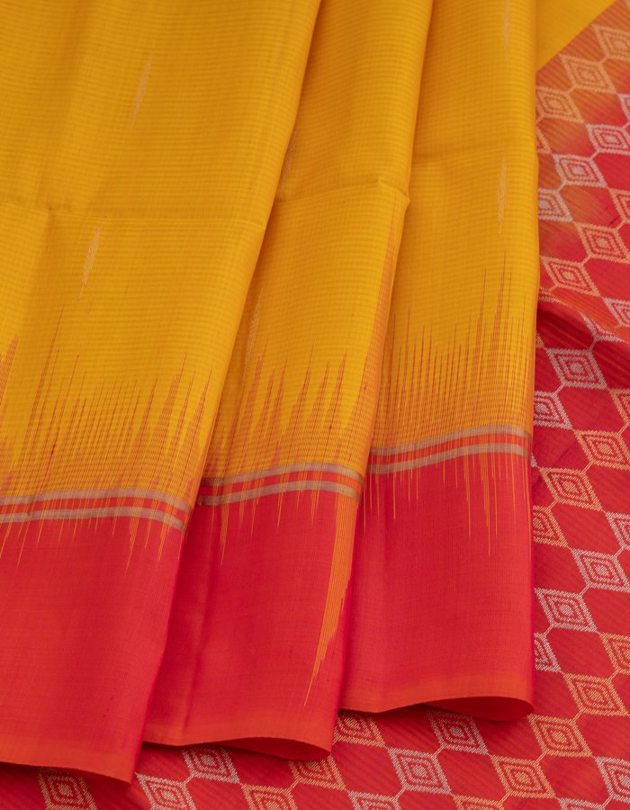 Pink and Green Plain Handloom Pure Soft Silk Saree - Yazhi Silks