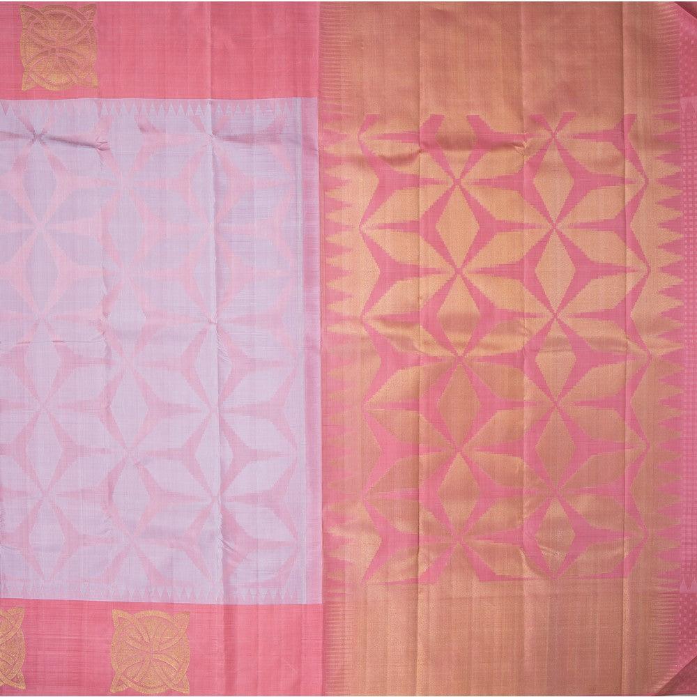 Pink Abstract Pattern Silk Saree - Kumaran Silks