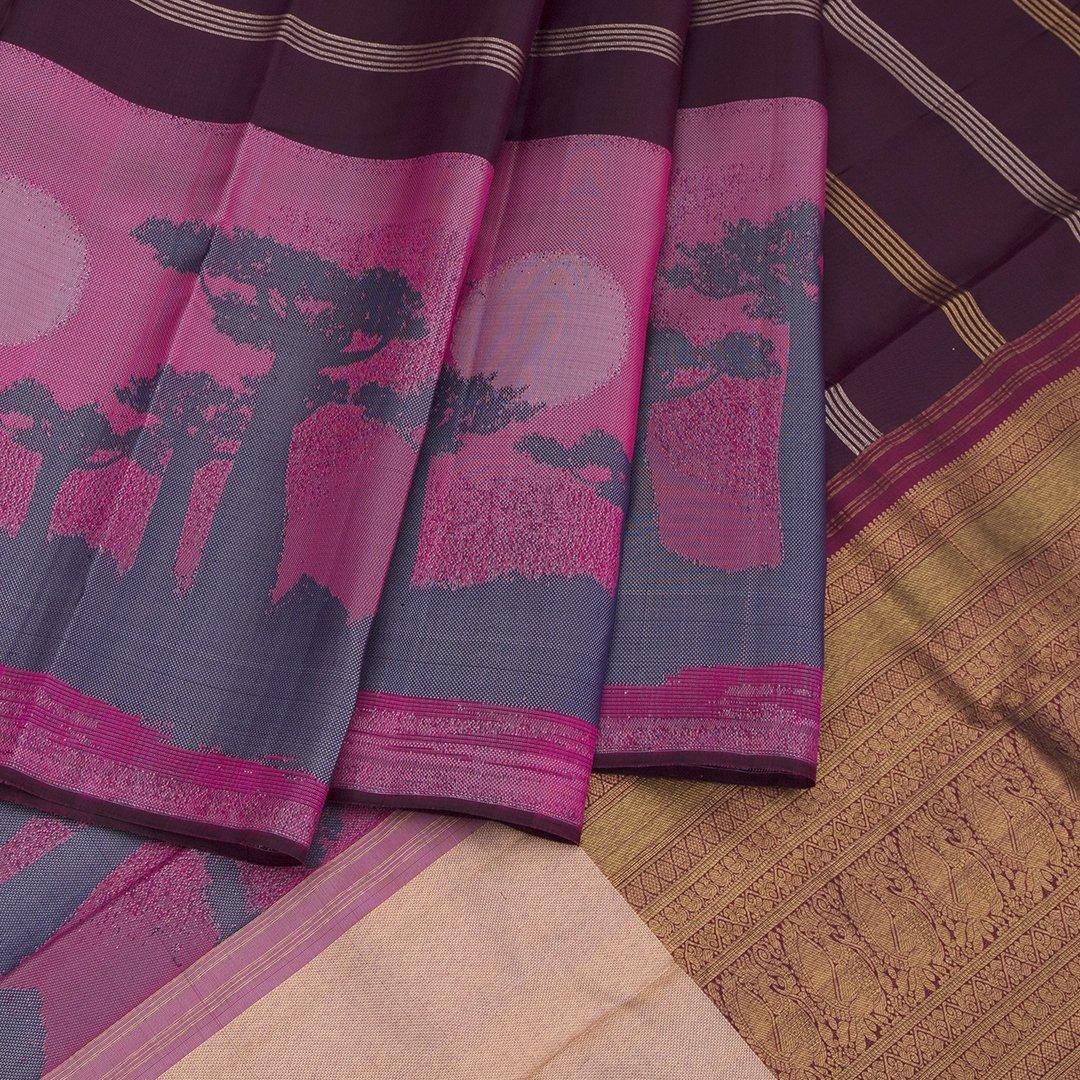 Half And Half Silk With Senic Border - Kumaran Silks