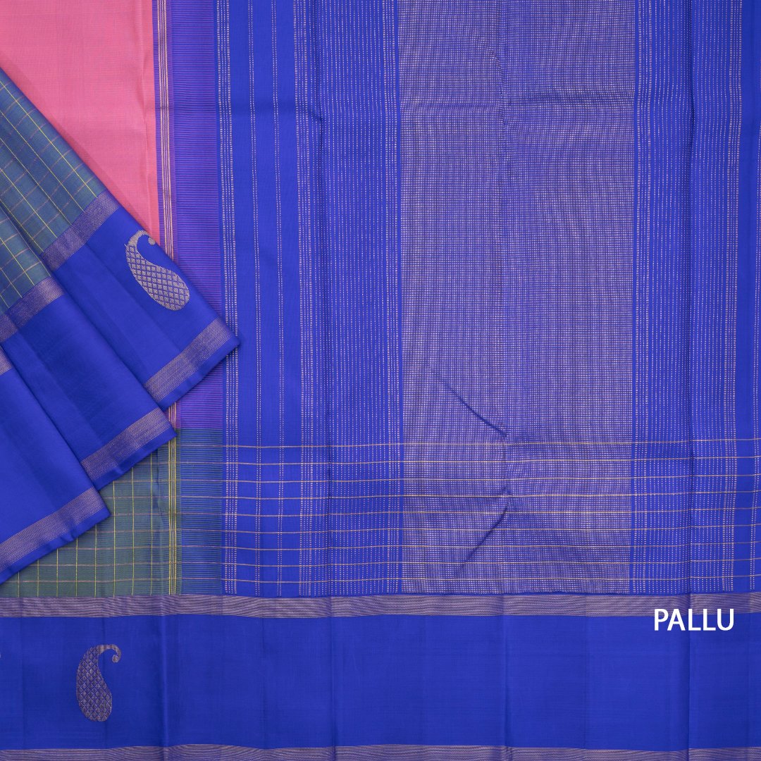 Temple Border Handwoven Pure Silk Kanjivaram Saree - Pure Zari - PVM 0 –  Panjavarnam