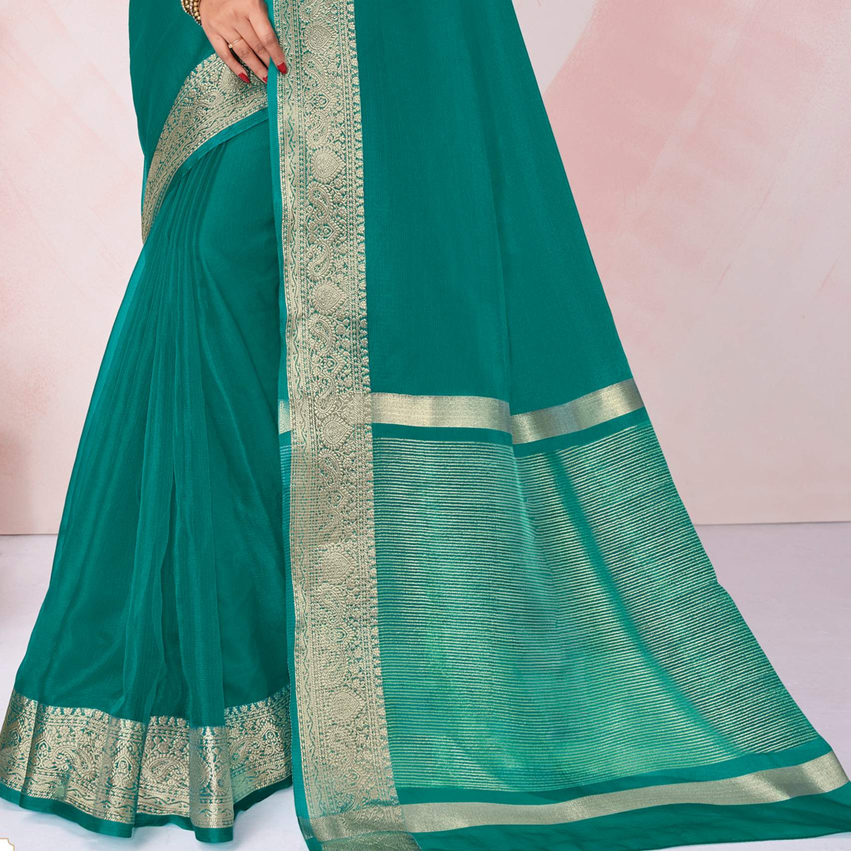 Peacock Green Designer Embroidered Silk Wedding Saree | Saree, Saree  wedding, Green sari