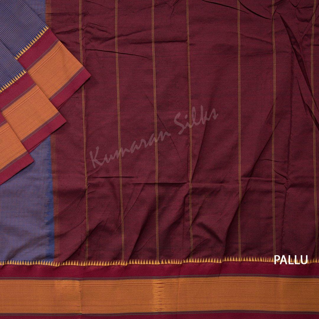 Dharwad Cotton Violet Saree 03 - Kumaran Silks