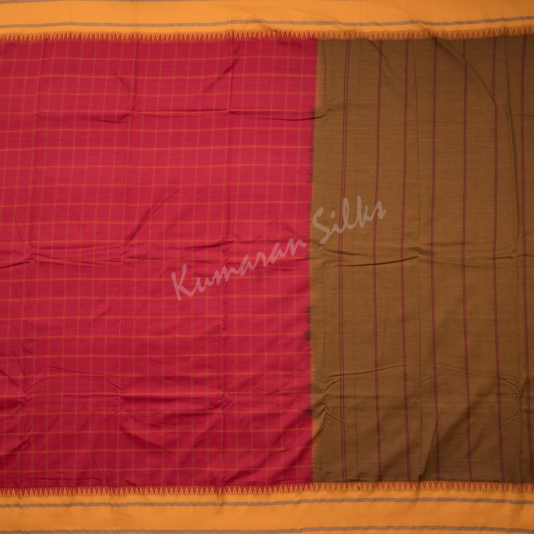 Dharwad Cotton Red Saree 05 - Kumaran Silks