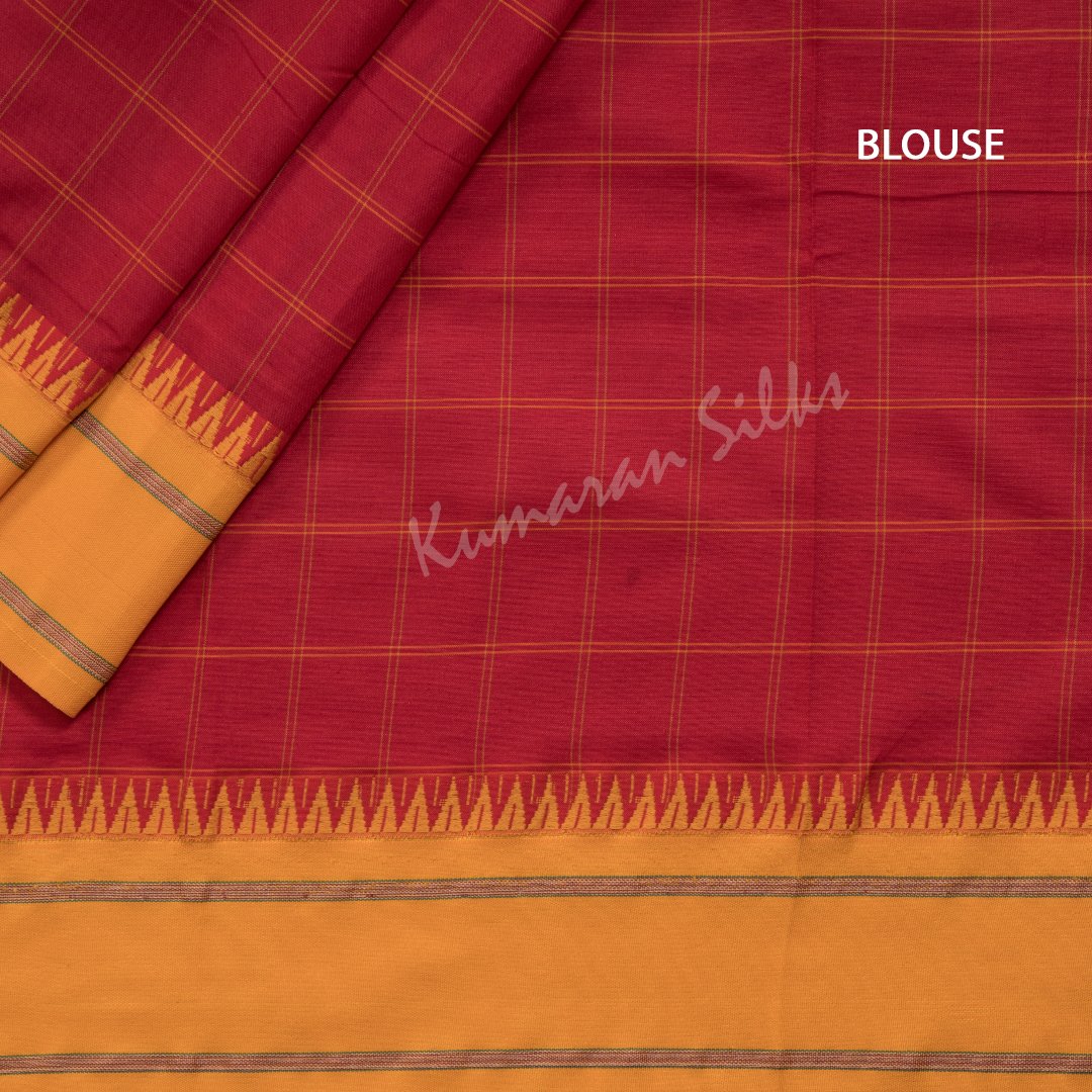 Dharwad Cotton Red Saree 05 - Kumaran Silks