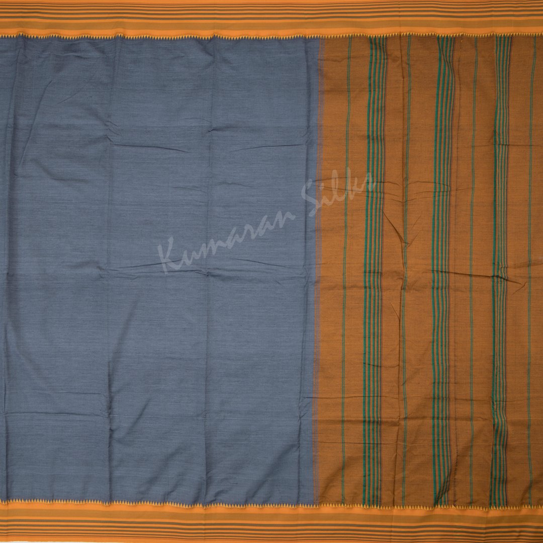 Dharwad Cotton Grey Plain Saree 02 - Kumaran Silks