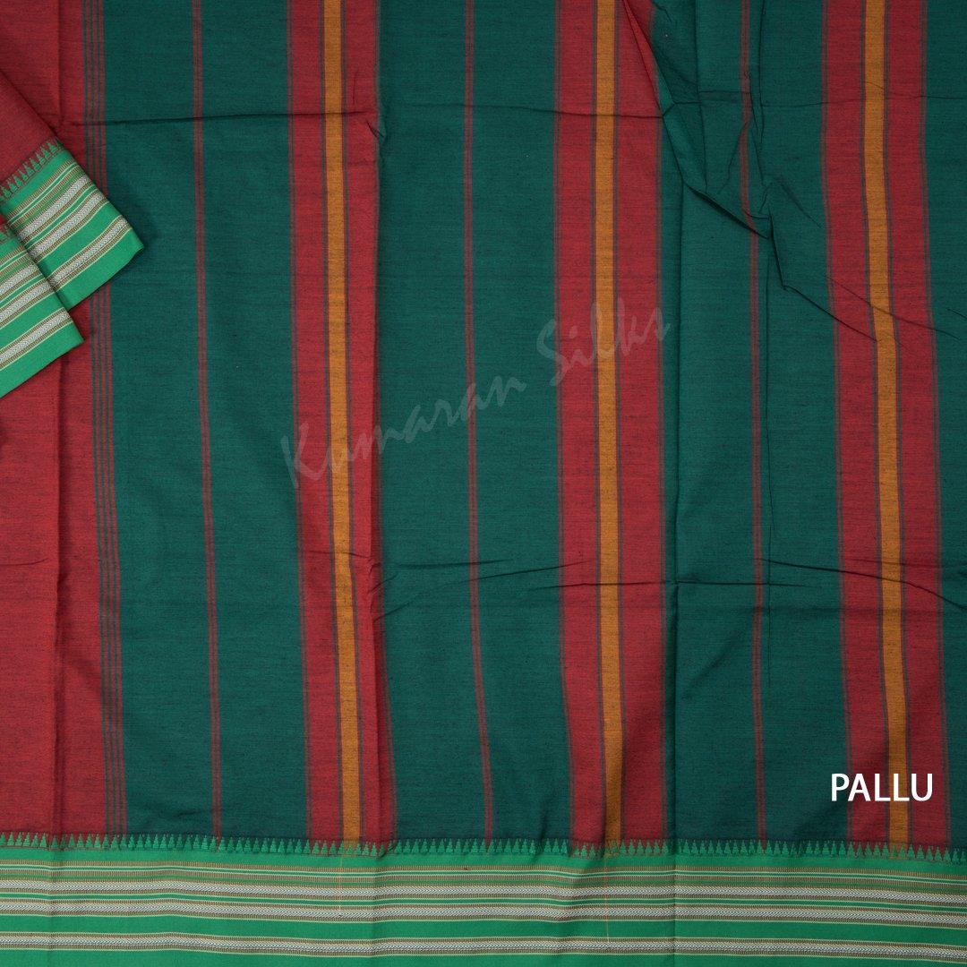 Dharwad Cotton Dark Red Plain Saree - Kumaran Silks