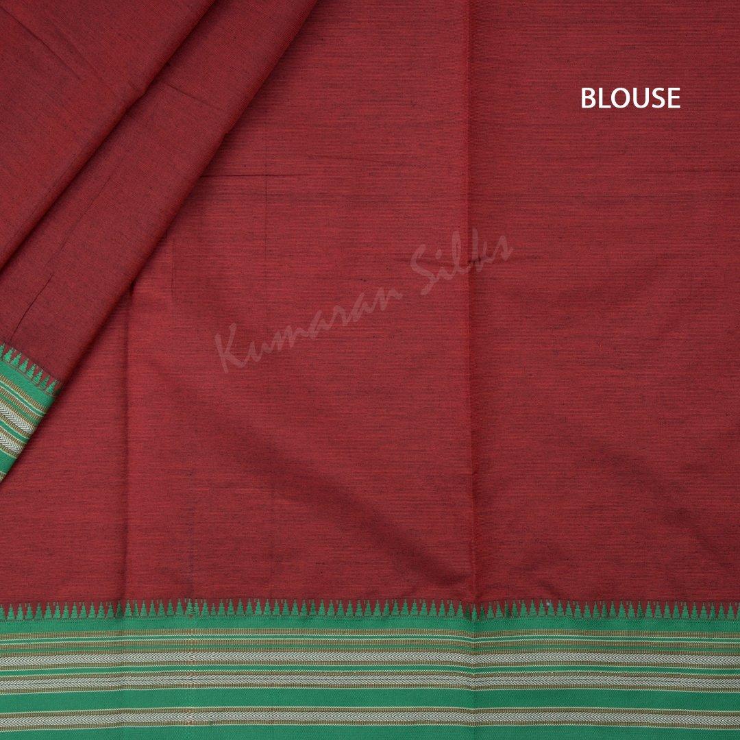 Dharwad Cotton Dark Red Plain Saree - Kumaran Silks