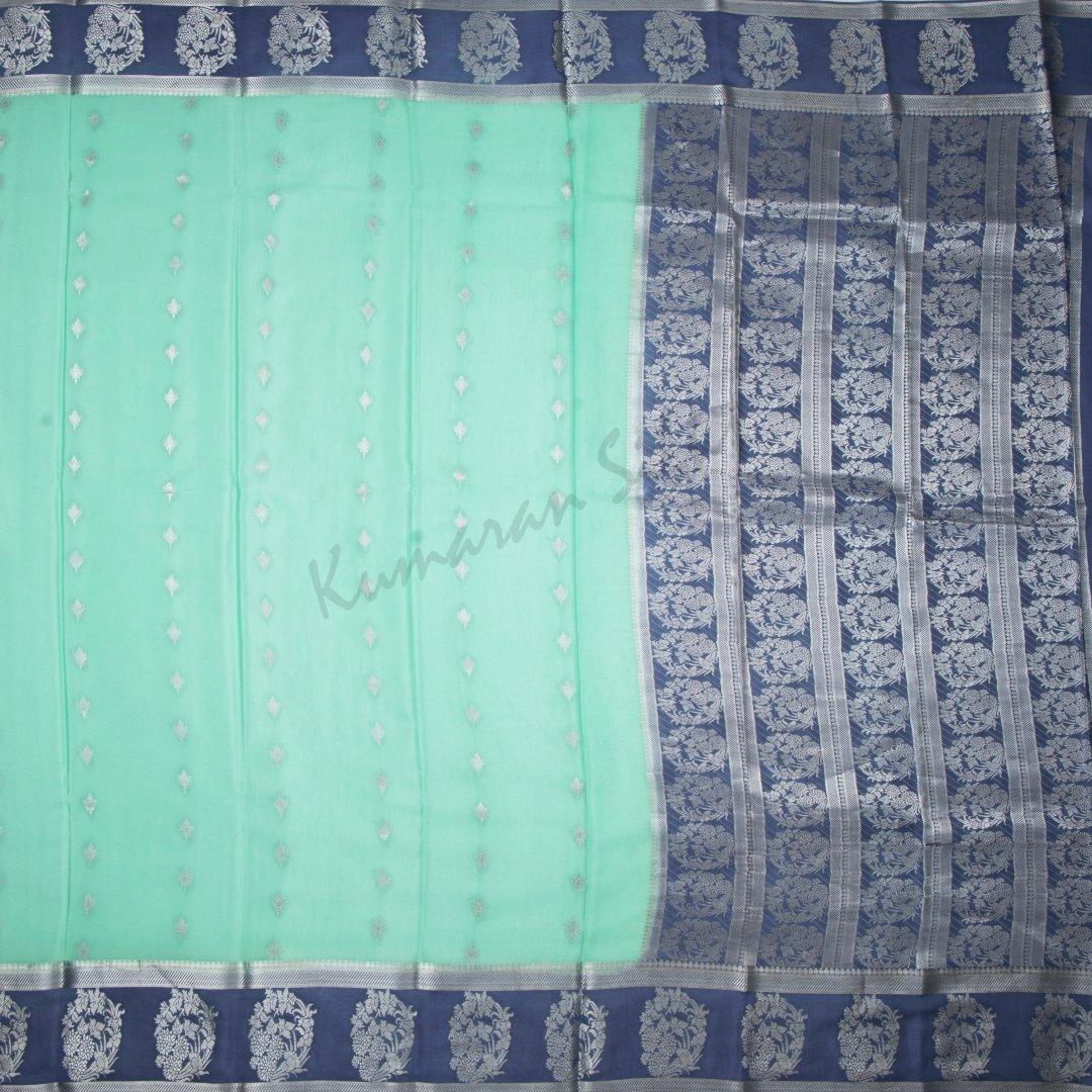 Mint Green Pure Mysore Crepe Silk Saree 05 - Kumaran Silks