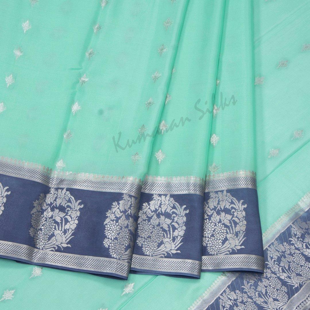 Mint Green Pure Mysore Crepe Silk Saree 05 - Kumaran Silks