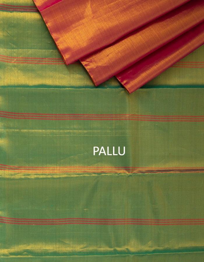 Pink Tissue Silk Saree With Contrast Pallu - Kumaran Silks