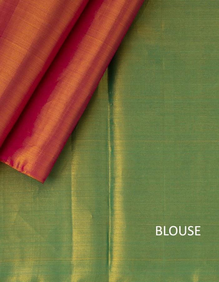 Pink Tissue Silk Saree With Contrast Pallu - Kumaran Silks