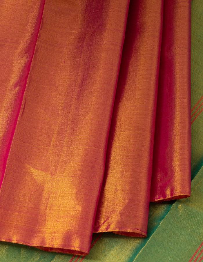 Pink Tissue Silk Saree With Contrast Pallu - Kumaran Silks