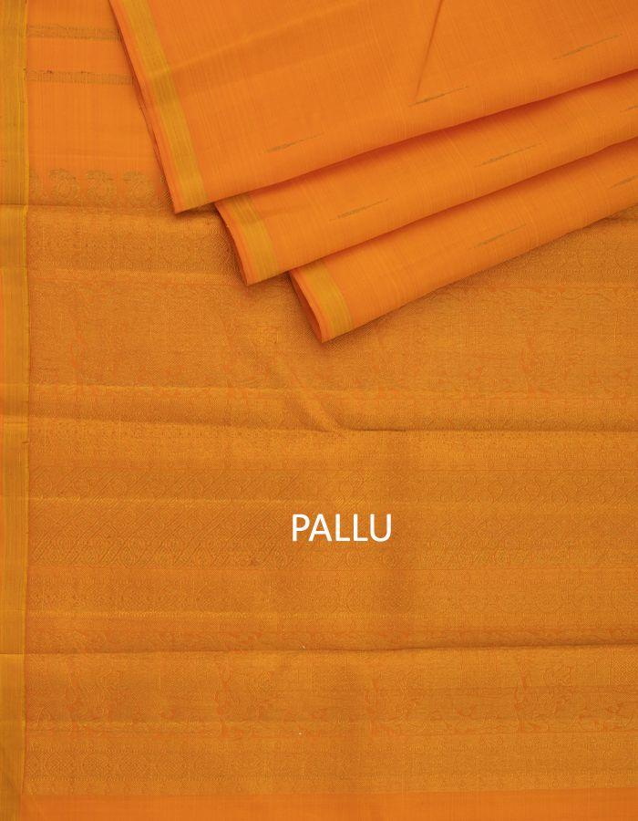 Yellow Silk Saree With Malli Moggu Zari Butta And Ribbon Zari Border - Kumaran Silks